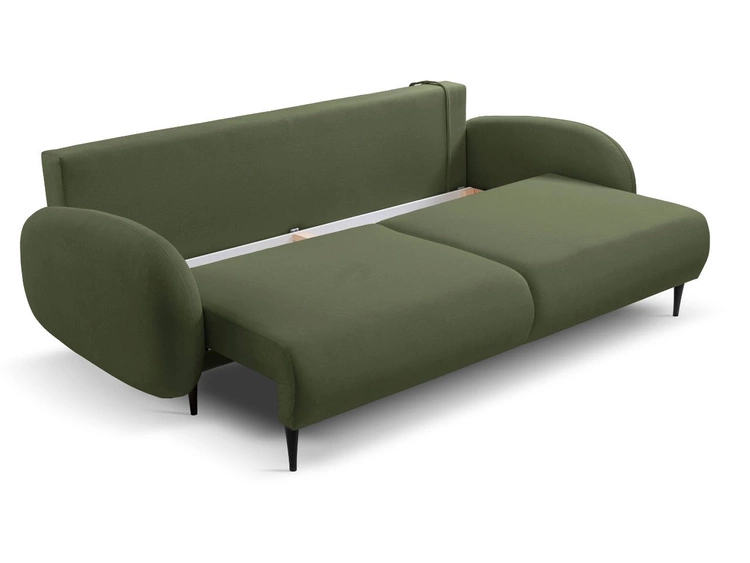 Kanapa z funkcją spania i pojemnikiem na pościel Alta Zielona