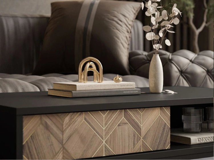 Stolik kawowy z szufladą Tavio Czarny