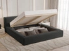 Łóżko tapicerowane z pojemnikiem i stelażem 160x200 Mali Czarne