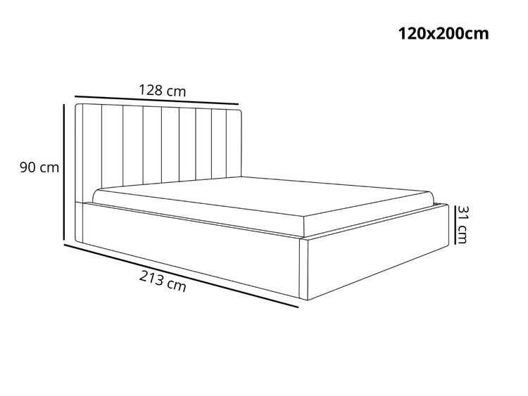 Łóżko tapicerowane z pojemnikiem i stelażem 120x200 Sesto zielone