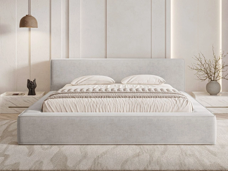 Łóżko tapicerowane z pojemnikiem i stelażem 180x200 Mali Brązowe