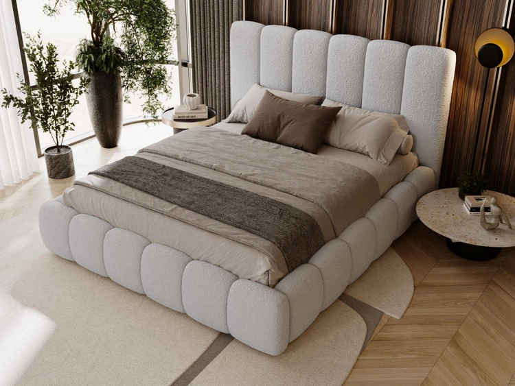 Łóżko tapicerowane z pojemnikiem i stelażem 180x200 Imperial Jasnoszary