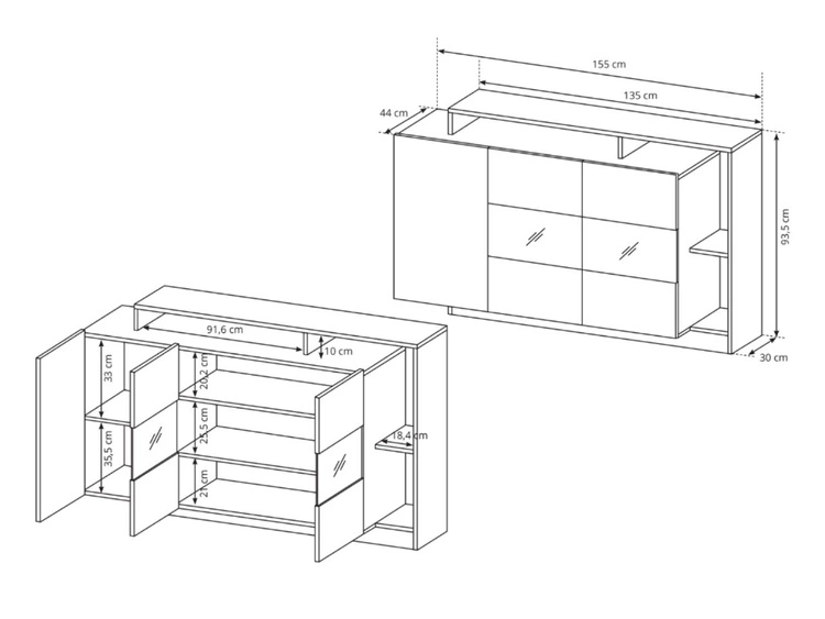 Zestaw mebli do salonu Alvano Dąb craft Złoty, Antracyt