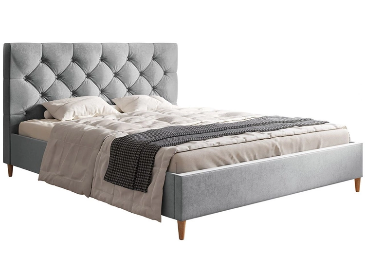 Łóżko tapicerowane ze stelażem 180x200 Tril Szary