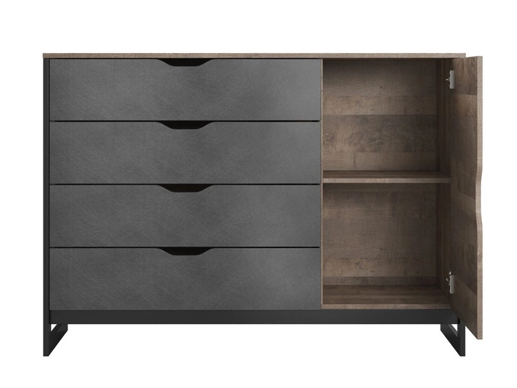 Komoda z drzwiami i szufladami 138 cm Denis Dąb Sand Grande, Matera