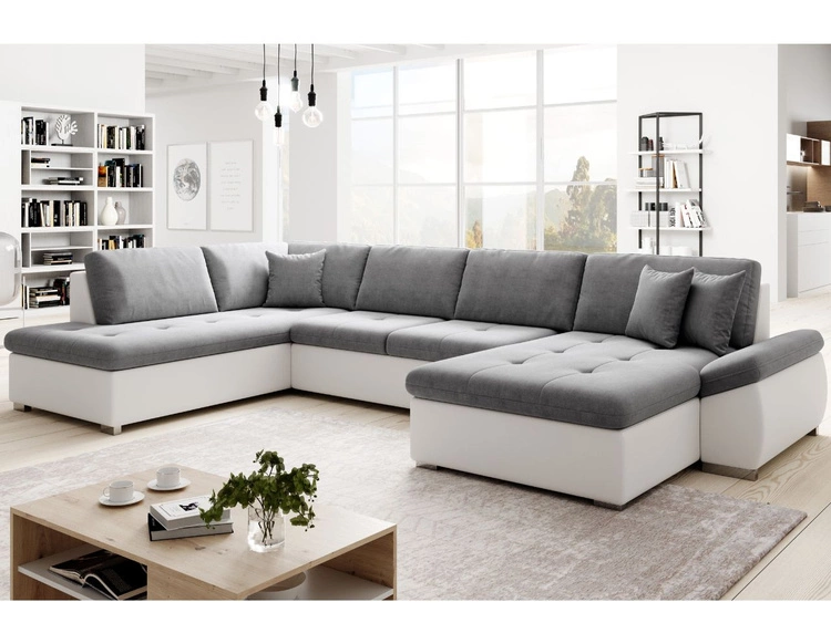 Narożnik U lewy z funkcją spania Moni U Szary