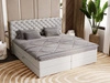 Łóżko kontynentalne z pojemnikiem na pościel 140x200 Bergamo jasnoszare