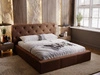 Łóżko tapicerowane z pojemnikiem i stelażem 180x200 Milano Brązowe