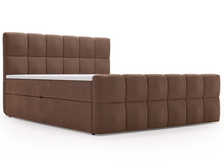 Łóżko kontynentalne z pojemnikiem na pościel 160x200 Alicante Brązowe