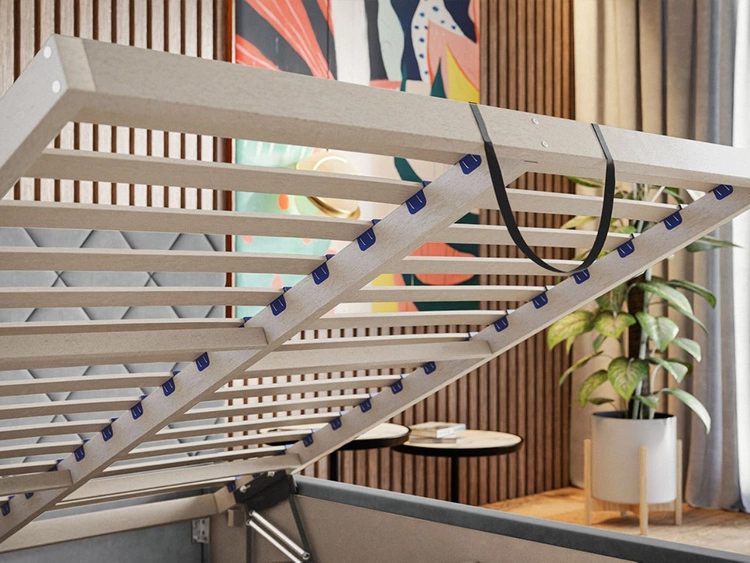 Łóżko tapicerowane z pojemnikiem i stelażem 180x200 Taranto Różowe