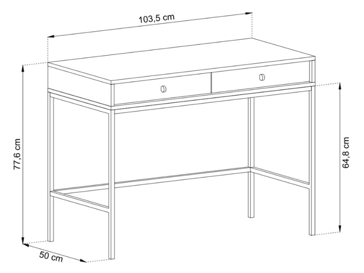Toaletka z czarnymi metalowymi nogami Amor Beż piaskowy