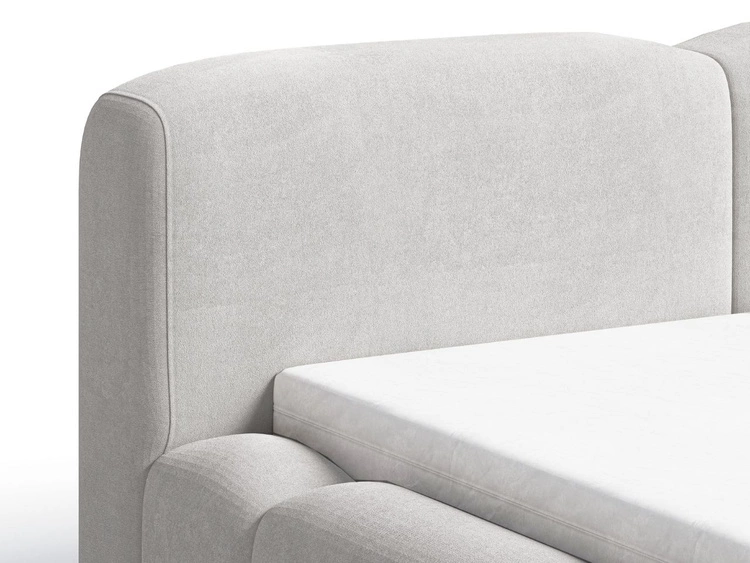 Łóżko tapicerowane z pojemnikiem i stelażem 140x200 Aubi Szare