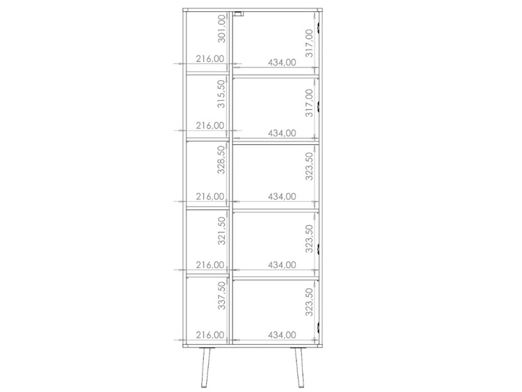 Regał z drzwiczkami Nemi Brązowy