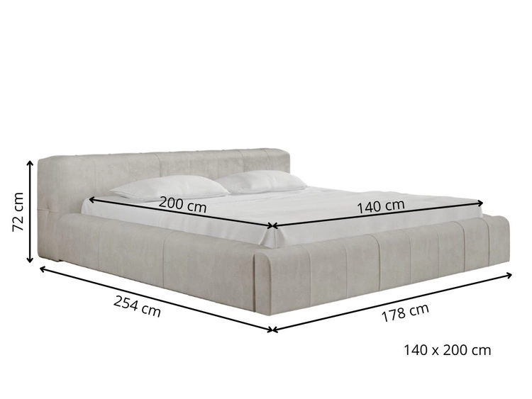 Łóżko tapicerowane z pojemnikiem i stelażem 140x200 Lipari Brązowy