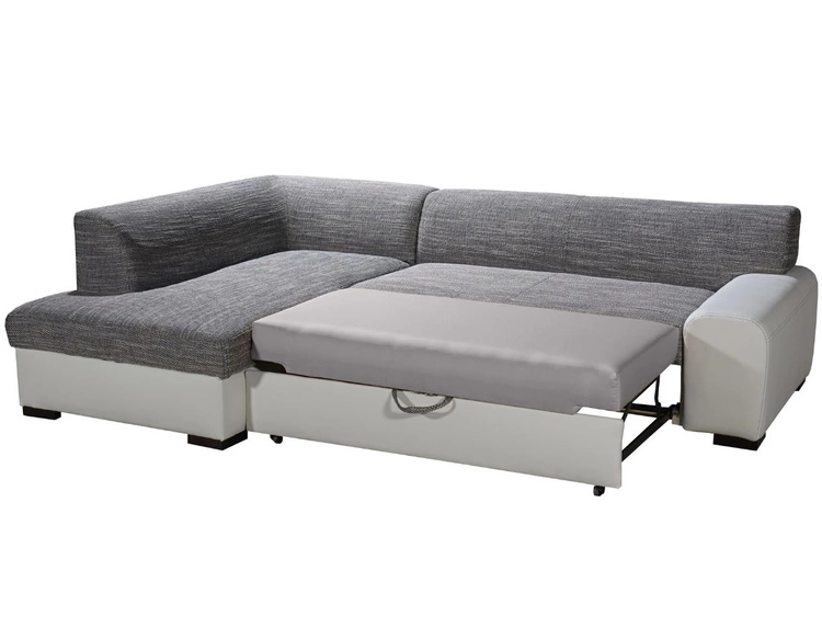 Narożnik L Lewy z funkcją spania i pojemnikiem Fresto Czarny, Biały