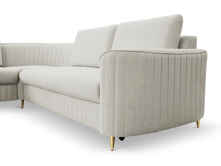 Narożnik L Prawy z funkcją spania i pojemnikiem Limon Jasny szary