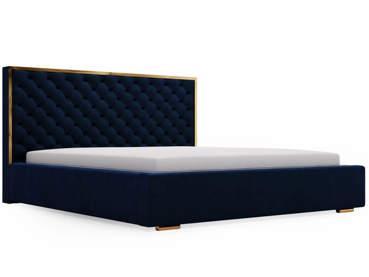 Łóżko tapicerowane z pojemnikiem i stelażem 120x200 Bonito Niebieski