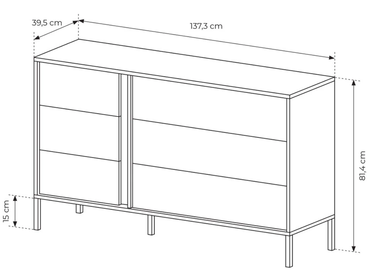Komoda z 6 szufladami Dego Beżowa