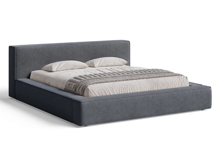 Łóżko tapicerowane z pojemnikiem i stelażem 160x200 Mali Ciemnoszare