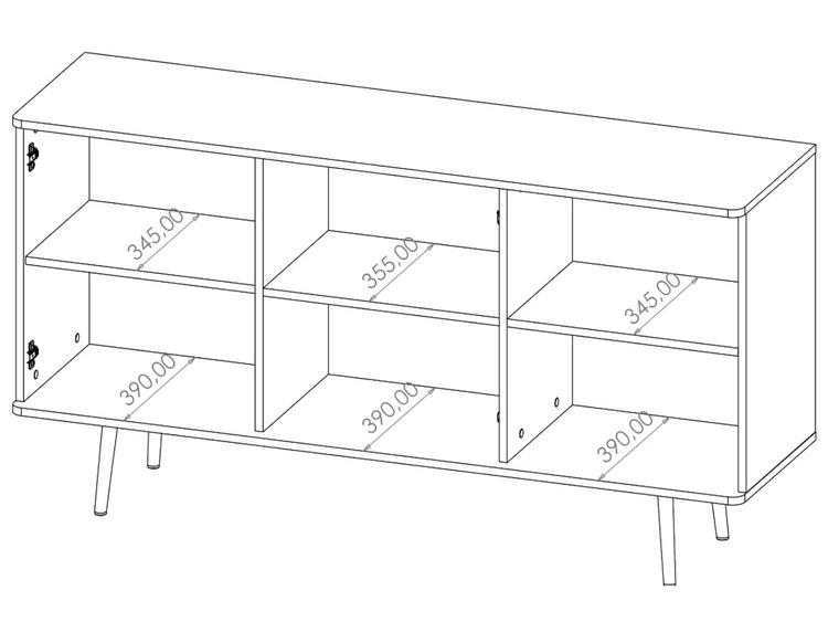 Komoda z drzwiami Nemi Brązowa