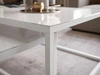 Stolik kawowy na białym stelażu z szklanym blatem Asumi Biały 35x41