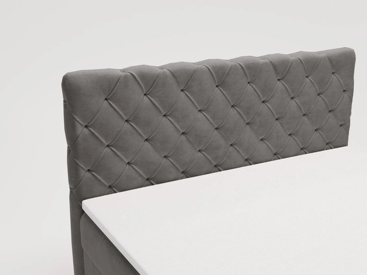 Łóżko kontynentalne z pojemnikiem na pościel 120x200 Lunaris Ciemnoszare