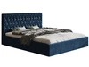 Łóżko tapicerowane z pojemnikiem i stelażem 160x200 Benny Ciemnoniebieskie