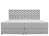 Łóżko kontynentalne z pojemnikiem na pościel 160x200 Bergamo jasnoszare