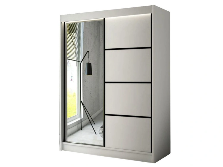 150 cm \ Biały \ Czarne szprosy