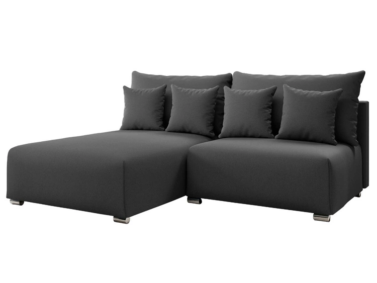 Narożnik L Lewy z funkcją spania i pojemnikiem Ronni Ciemny szary