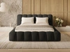 Łóżko tapicerowane z pojemnikiem i stelażem 160x200 Averia Czarny