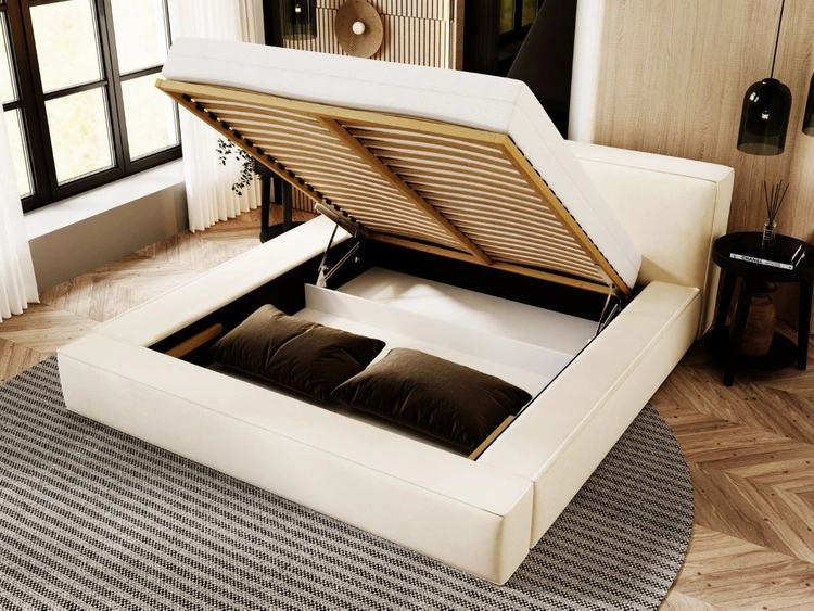 Łóżko tapicerowane z pojemnikiem i stelażem 180x200 Mali Zielone