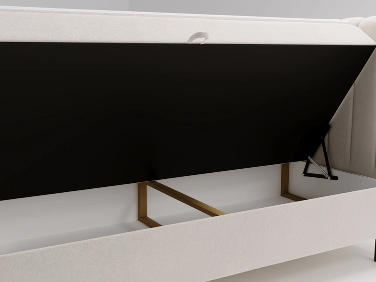 Łóżko kontynentalne z pojemnikiem na pościel 120x200 Primavera Kremowe