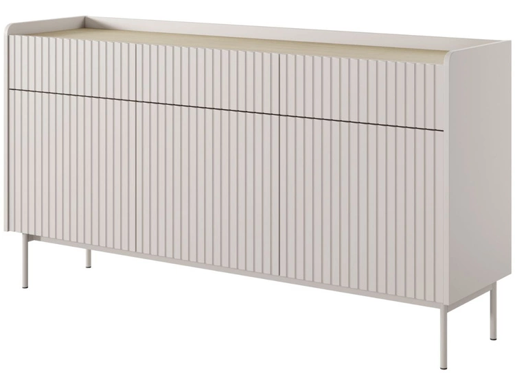 Komoda z drzwiami i szufladami Abios Beżowy, Dąb Scandi