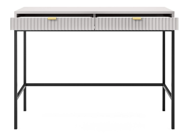 Toaletka z czarnymi metalowymi nogami Amber szara