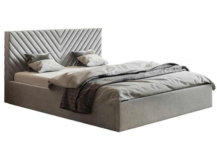 Łóżko tapicerowane z pojemnikiem i stelażem 120x200 Esma Szare