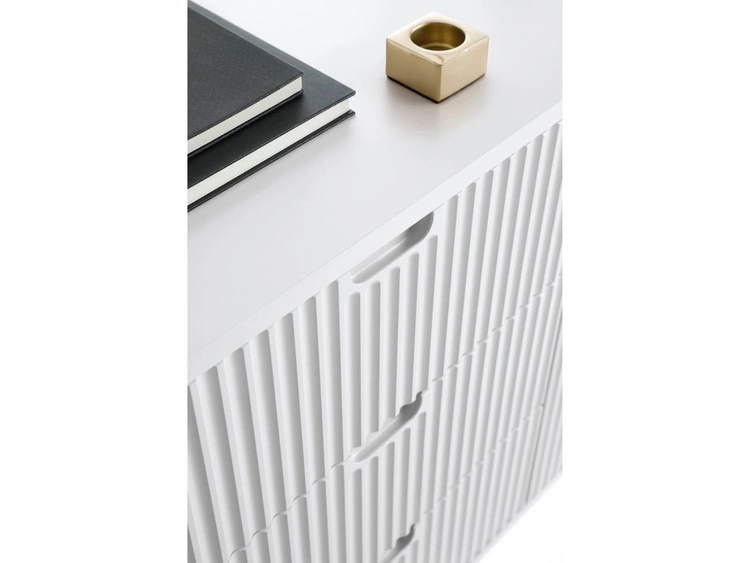 Komoda z drzwiami i szufladami na złotych nogach Viva Biała