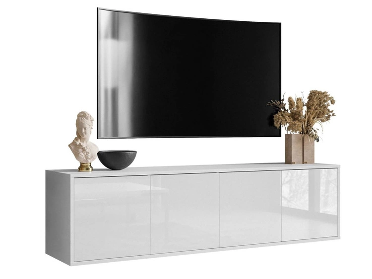 Szafka RTV wisząca pod telewizor z drzwiczkami Vivance Biały połysk