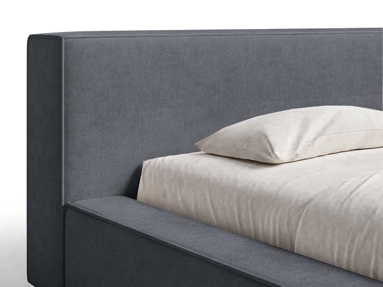 Łóżko tapicerowane z pojemnikiem i stelażem 140x200 Mali Ciemnoszare