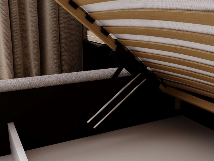 Łóżko tapicerowane z pojemnikiem i stelażem 120x200 Palermo Jasnoszare