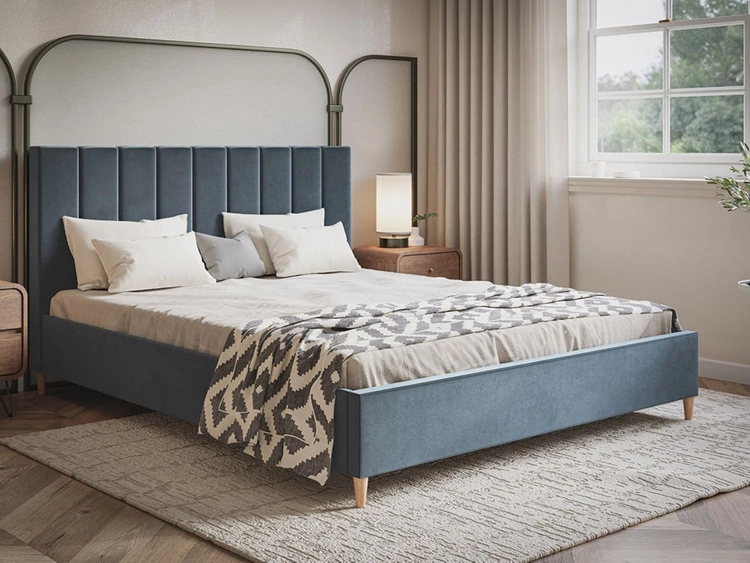 Łóżko tapicerowane ze stelażem 120x200 Snazi Ciemny szary