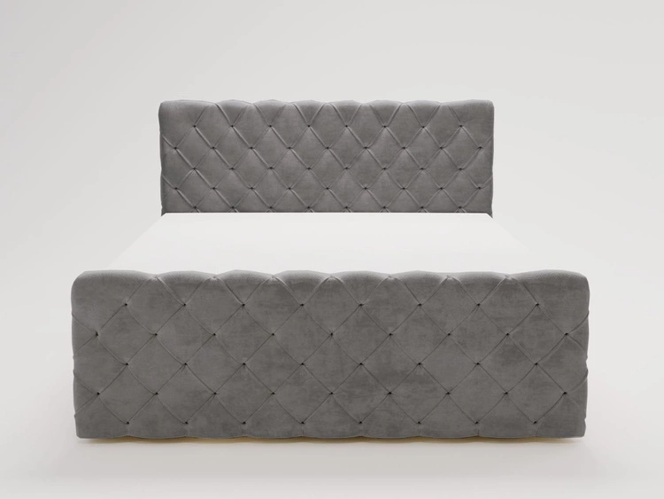 Łóżko kontynentalne z pojemnikiem na pościel 140x200 Lunaris Szare