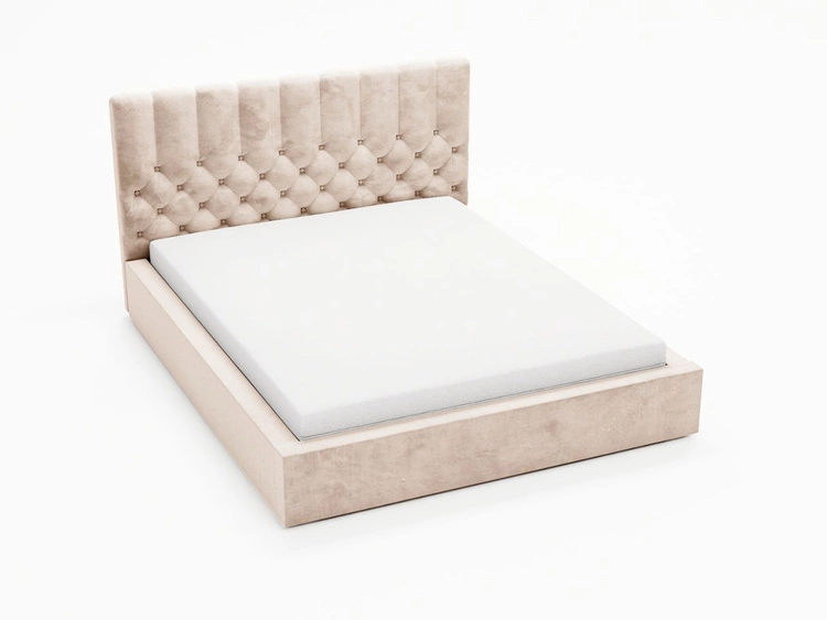 Łóżko tapicerowane z pojemnikiem i stelażem 180x200 cm Roma Beżowe