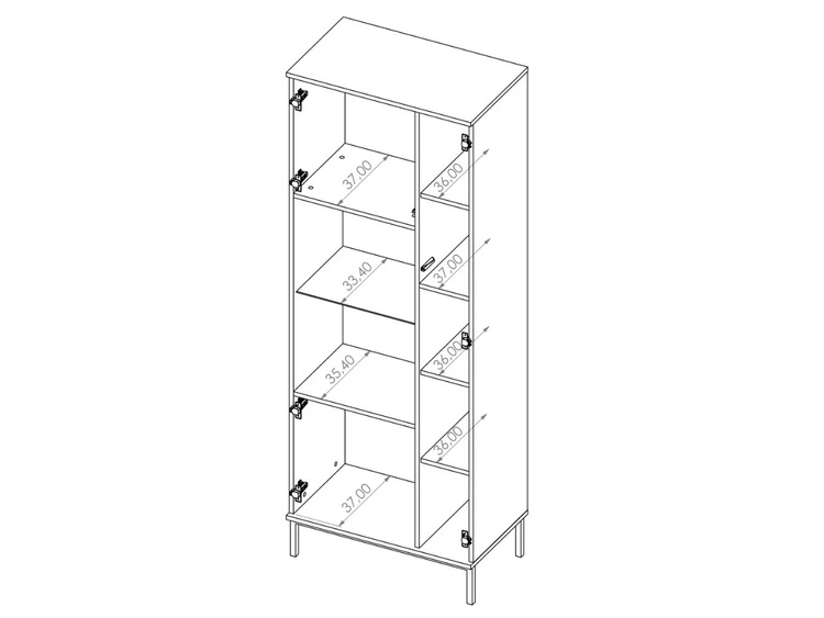 Witryna stojąca do salonu Soroko Hikora