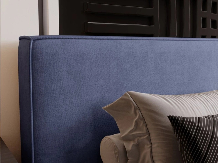 Łóżko tapicerowane z pojemnikiem i stelażem 140x200 Monaco Niebieskie