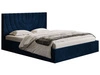 Łóżko tapicerowane z pojemnikiem i stelażem 140x200 Corti Ciemny niebieski