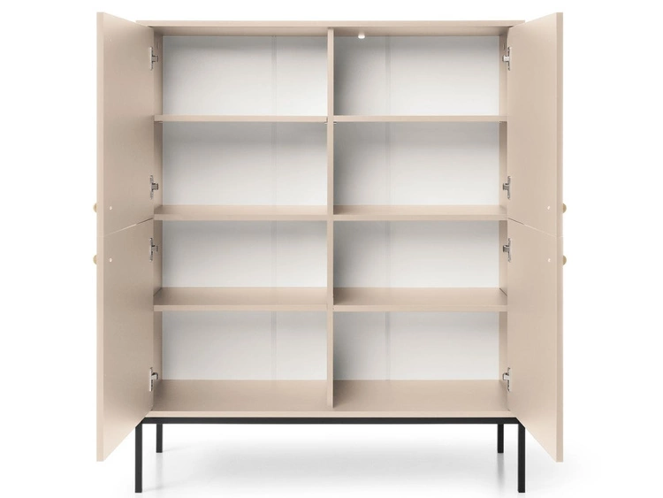 Komoda z drzwiami na czarnych nóżkach Amor Beż Piaskowy