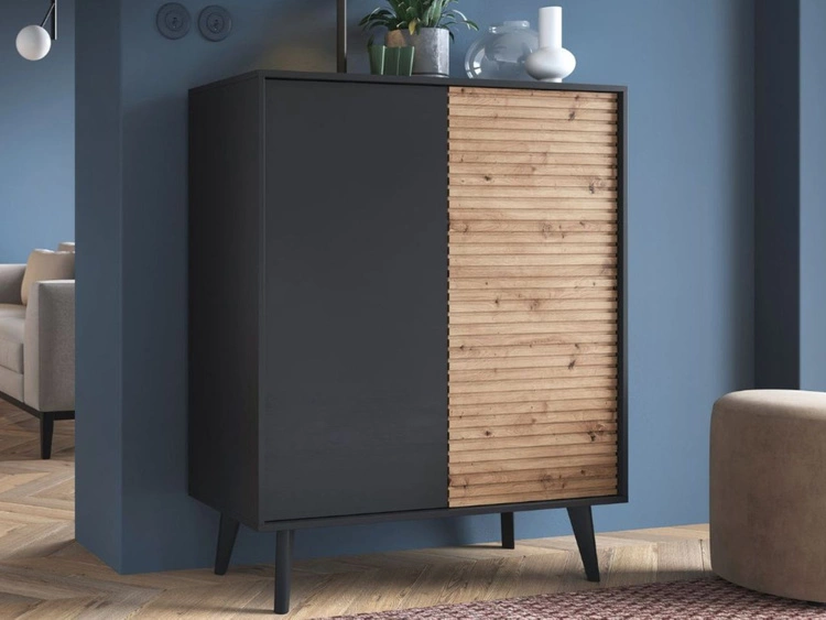 Komoda z drzwiami 104 cm Astro Czarna