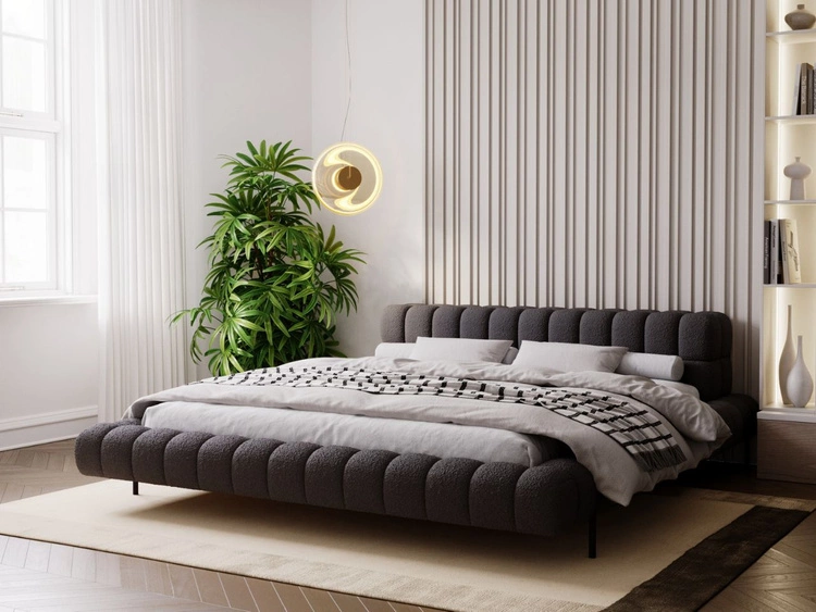 Łóżko tapicerowane ze stelażem 180x200 Imagine Czarne