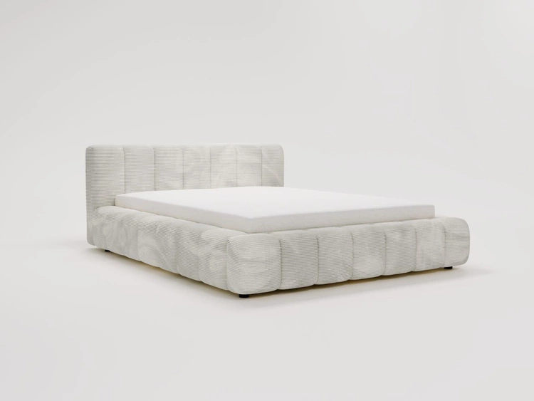 Łóżko tapicerowane z pojemnikiem na pościel 140x200 Ibiza Szare